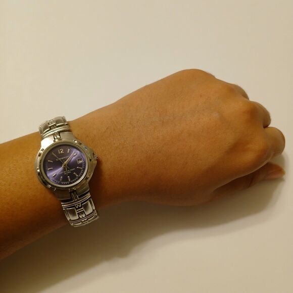 Claremont 100FT WR Silver Tone Blue Dial Date Quartz Watch Japan Movt 56-149 - Picture 4 of 13